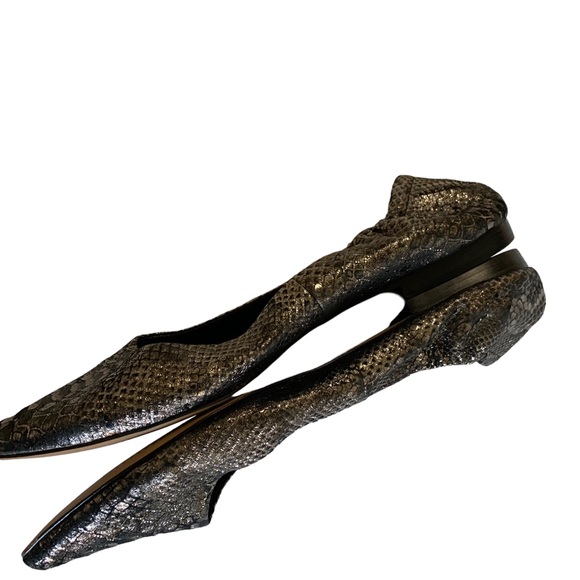 ISOLA PADRA METALLIC LEATHER POINTY TOE FLATS - Picture 5 of 16